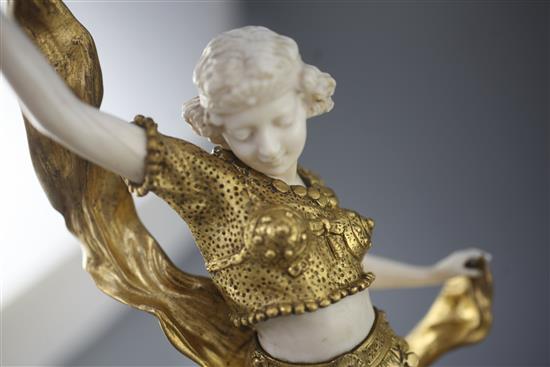 Affortunato Gori (1895-1925). A gilt bronze and ivory figure of an Middle Eastern dancer, height 17.5in.